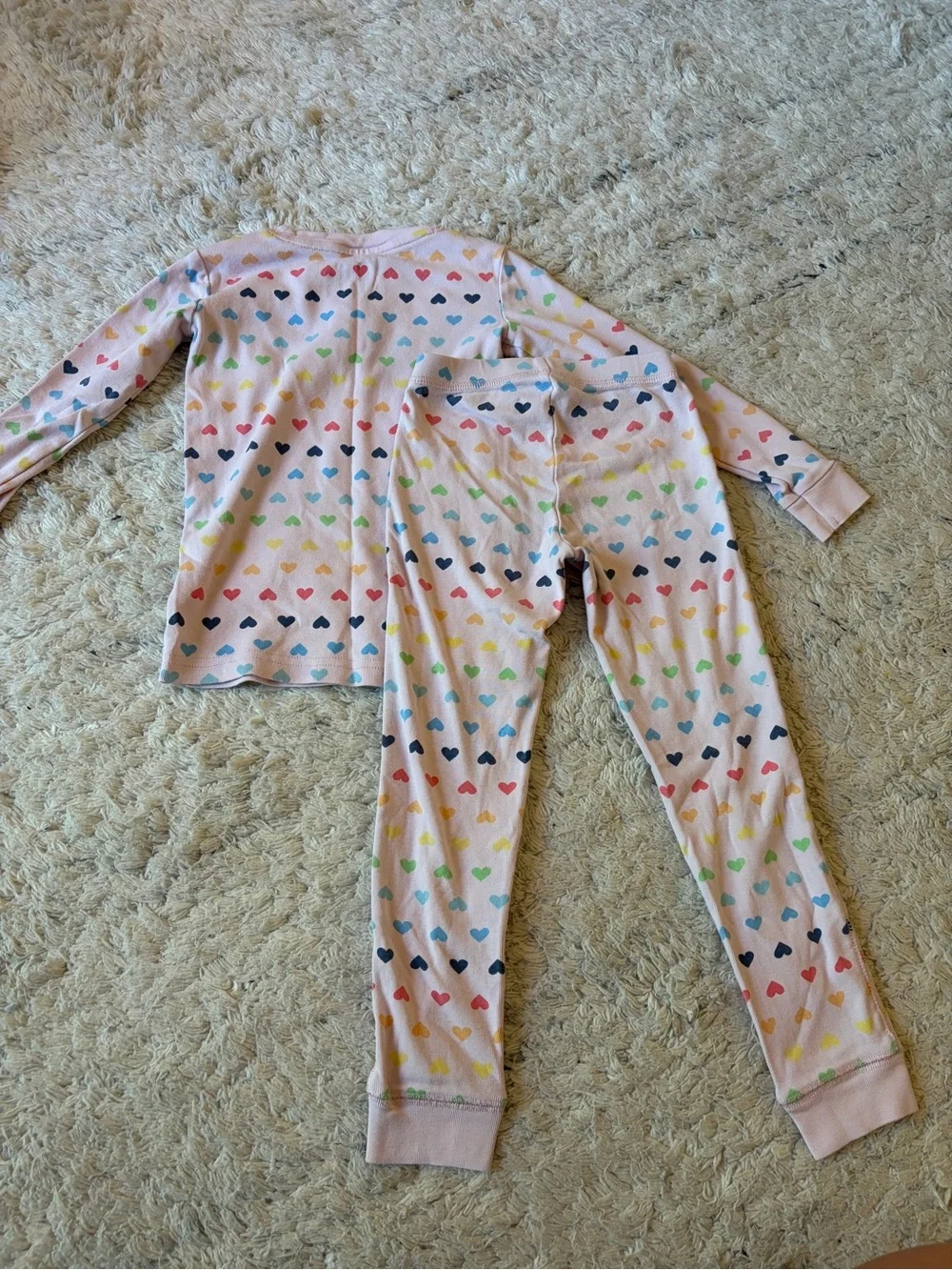 Primary Pink Heart-Print Pajama Set, Size 4-5